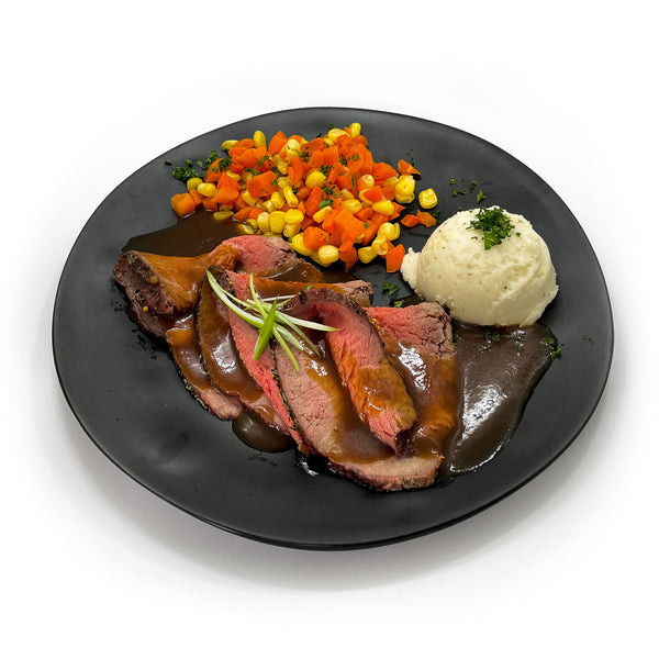 Rôti de boeuf sauce au vin rouge