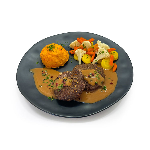 Boeuf haché sauce au poivre